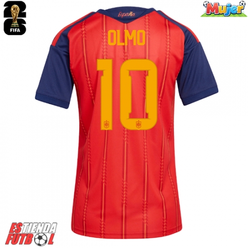 España Dani Olmo #10 Primera Equipación Mujer Mundial 2026 Manga Corta